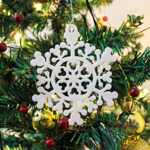 Hidden Mickey Style E 3D Printed Snowflake Ornaments - Etsy