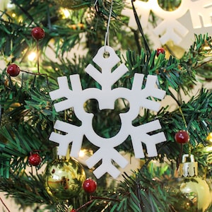 Hidden Mickey Style A - 3D Printed Snowflake Ornaments