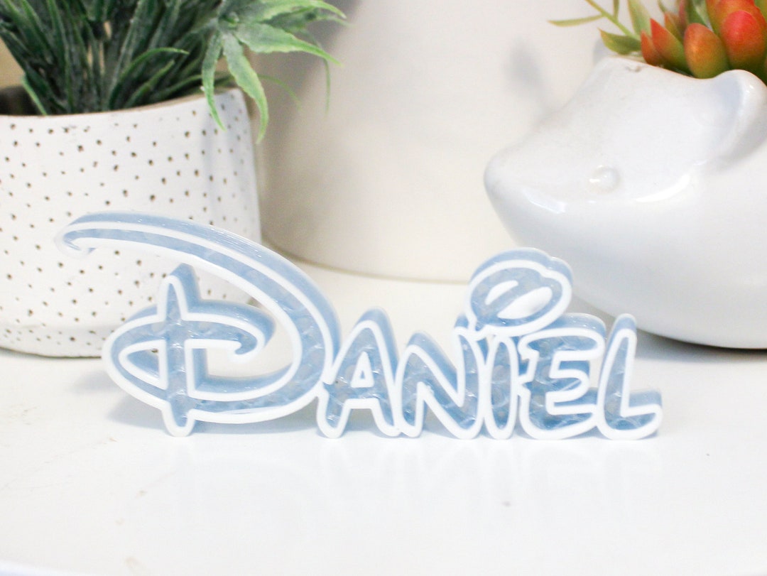 Custom Personalized Disney Style Name Sign Stand and Magnet, Approx. 1 ...