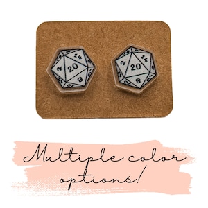 D20 Dice - D&D or RPG Cute Stud Earrings
