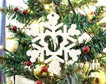 Hidden Mickey Style F - 3D Printed Snowflake Ornaments