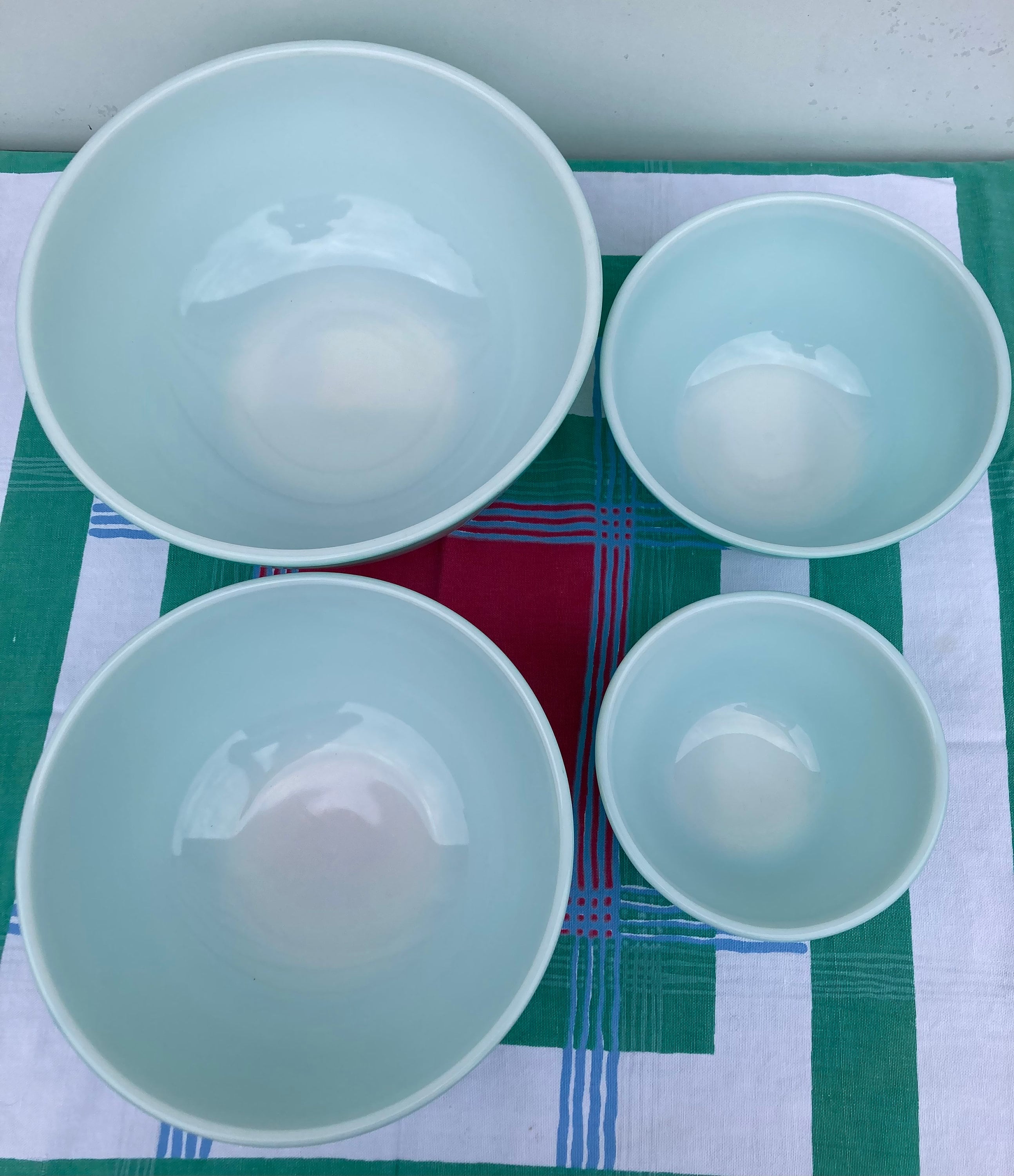 Pyrex Turquoise 404 Vintage Complete Pyrex Robins Egg Blue Turquoise Mixing Bowl Set 401 ...