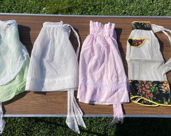 Your Choice of 4 Vintage Sheer Half Waist Tie Back Aprons - Frilly, Feminine, Girly, Country Cottage, Vintage Housewife Aprons
