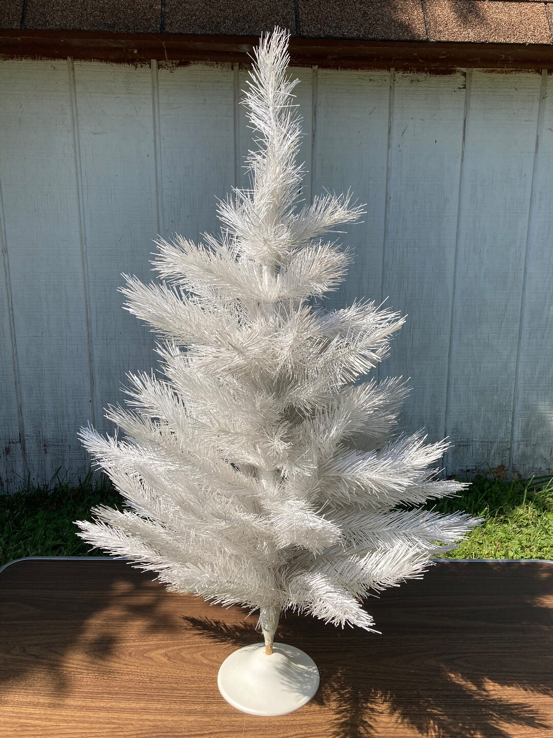 Vintage 3 Feet Tall White Artificial Christmas Tree by Hudson Valley