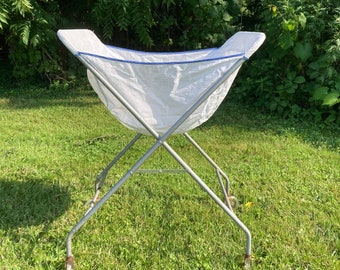 Vintage Crestline Metal Collapsible Rolling Laundry Cart