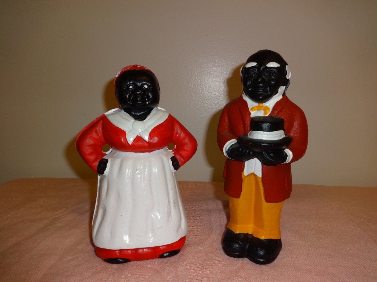 Vintage Aunt Jemima and Uncle Moses Cast Iron Banks Door Stops Etsy