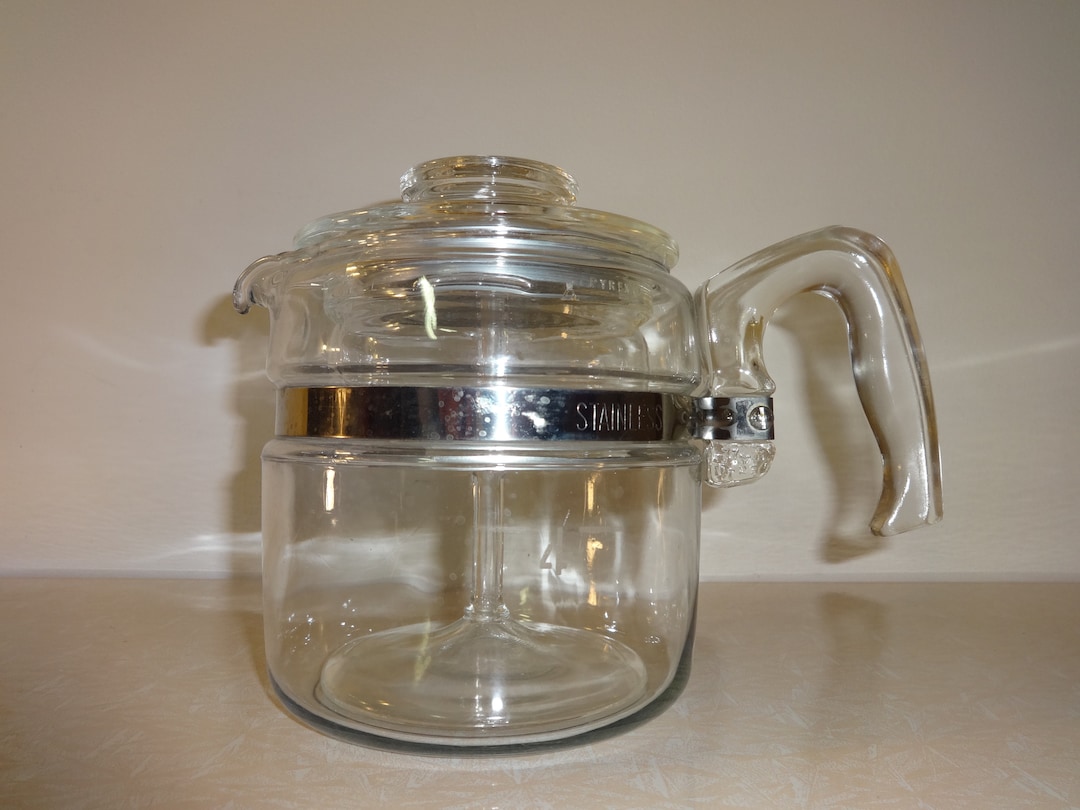 Vintage Pyrex Glass Percolator Coffee Pot 4 Cup Glass Etsy