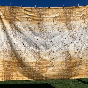 Vintage Vera Neumann Prints &quot;Chinese Grass&quot; Rectangle Tablecloth, Excellent Condition, All Cotton, Summery, Autumn Colors