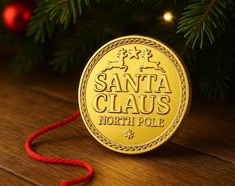 Santa's Lost Golden Button with Thread - Kid Evidence of St. Nick
