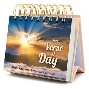 365 Bible Verses Daily Flip Desk Calendar - Undated Reusable Perpetual Christian Inspirational Gift