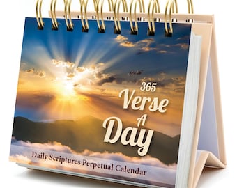 365 Bible Verses Daily Flip Desk Calendar - Undated Reusable Perpetual Christian Inspirational Gift