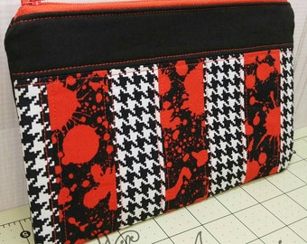 Blood Splatter Patchwork Zippered Pouch