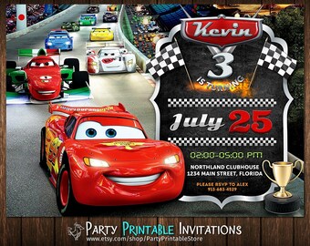 Cars Invitation, Cars Birthday Invitation, Cars party invitations