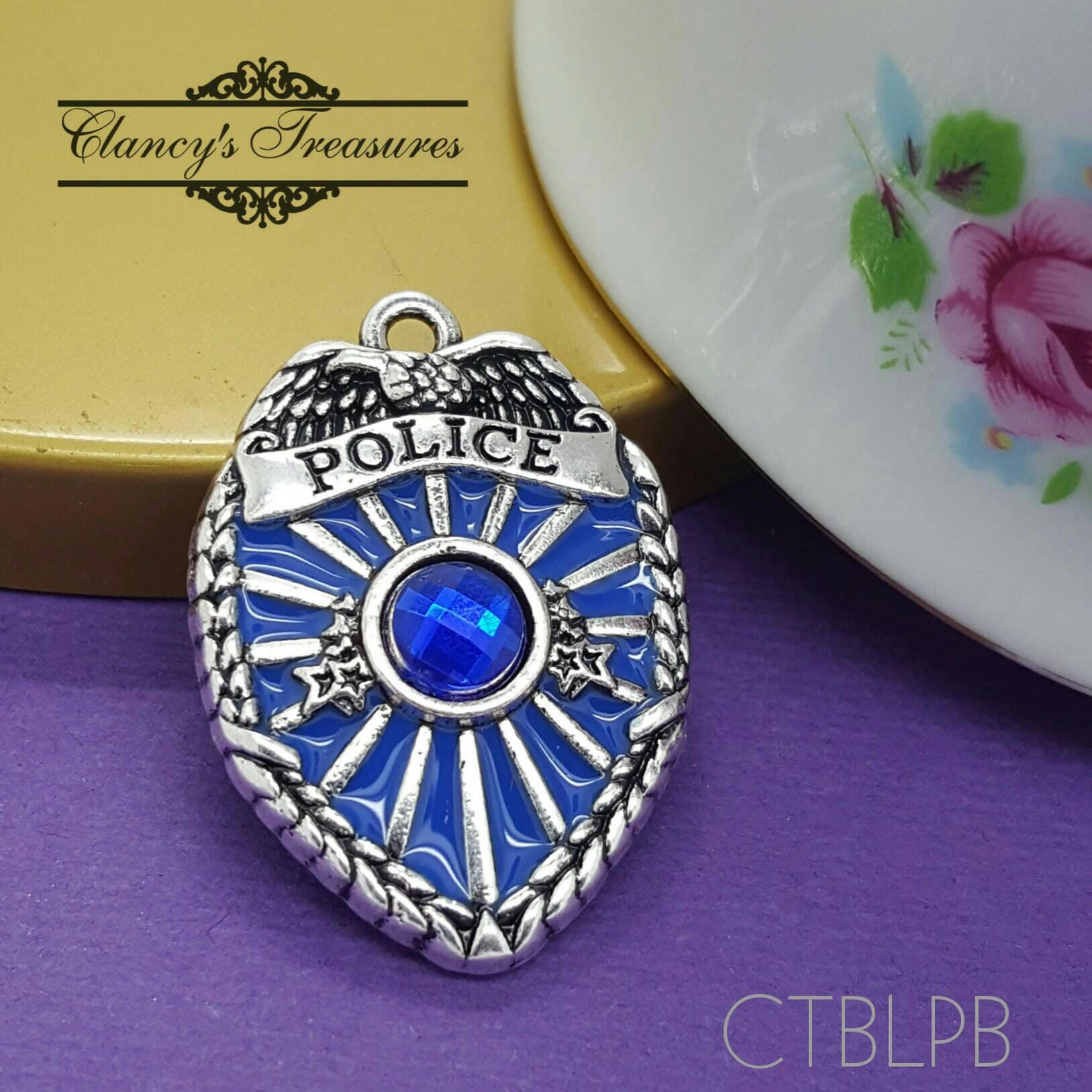 Policeman Badge Charm Badge Charms Law Enforcement Thin Etsy