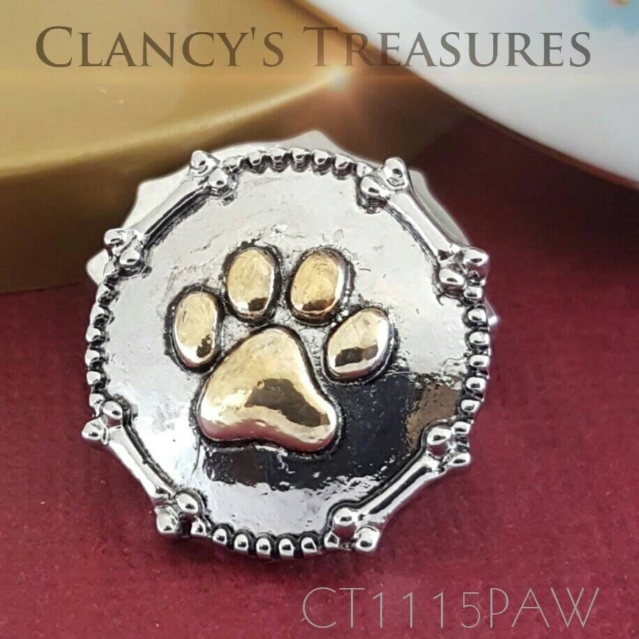 {/< Snap.Chunk Button 20mm My Friend With Paw Charm For Ginger Snap Style Jewelry