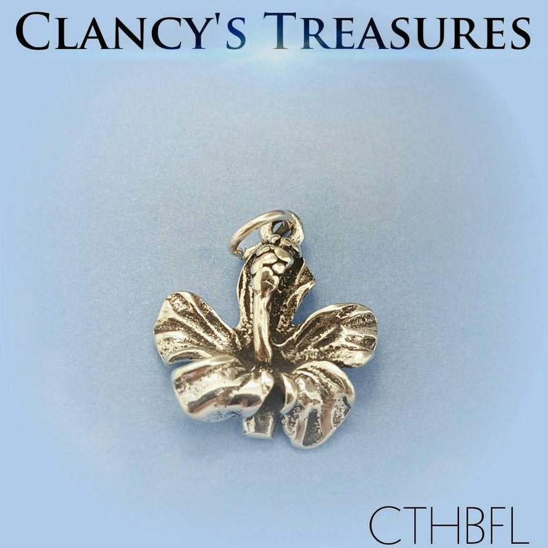 CTHBFL Sterling Silver Hisbiscus Charm Flower Charms quality charms charm findings Jewelry Findings Charm Supplies