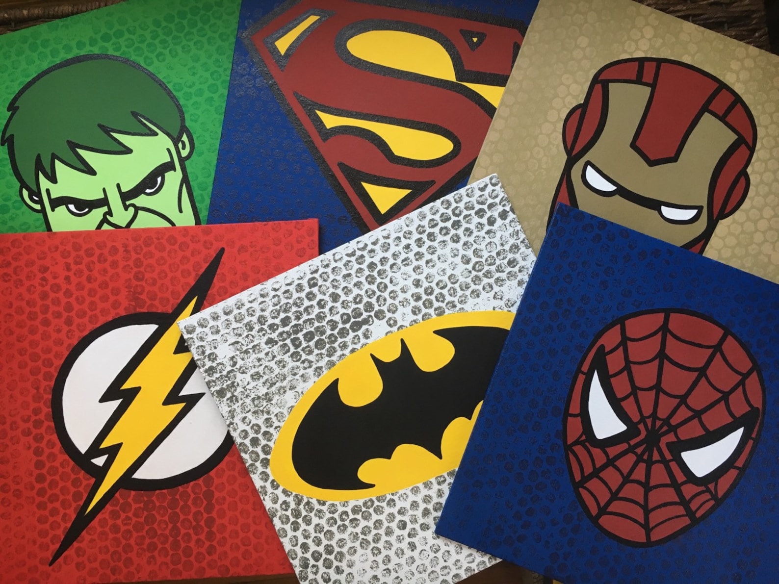 Superhero Canvas, Super Hero Wall Art, Handpainted Superhero Art Etsy