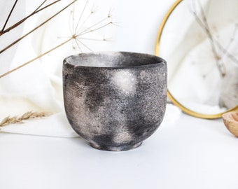 Earthy Handmade Stoneware Cup, Rustic Espresso Mug, Farmhouse Dinnerware, Unique Modern Ceramic Cup, Japanese style pottery, 4 oz -120 ml