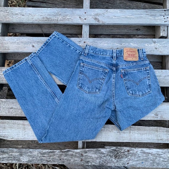 Vintage Ladies Levis 555 Guys Fit Blue 