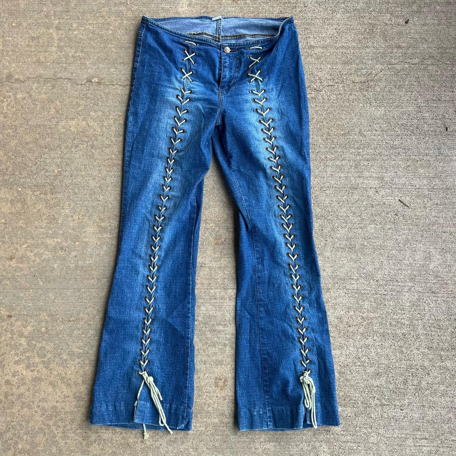 セール】FRONT LACE UP FLARE DENIM フレアデニム（デニムパンツ
