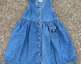 Vintage OshKosh B’Gosh blue jean dress overalls