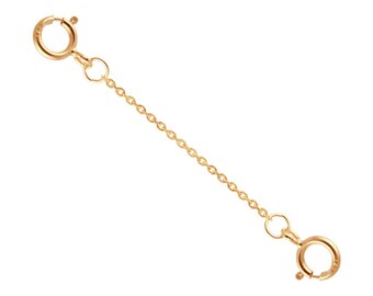 thumbnail image 2 of 14k Solid Yellow Gold 1mm Cable Chain Extender Necklace – 1 To 10 Inch – Made In USA 2 of 6