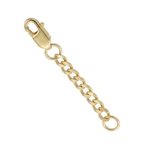 Extensor de cadena cubana de oro amarillo macizo de 14k, 2 mm, con cierre de langosta, de 1" a 5". imagen 1