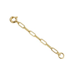 10k Solid Yellow Gold 2mm Paper Clip Chain Extender 1" to 10"