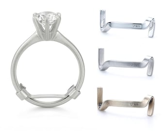 Sterling Silber Ring Guard für dicke Bänder, um die Ringgröße, Fitter, Resizer, Teller zu reduzieren, erstellt eine individuelle Passform - Satin / Spiegel / oxidiert