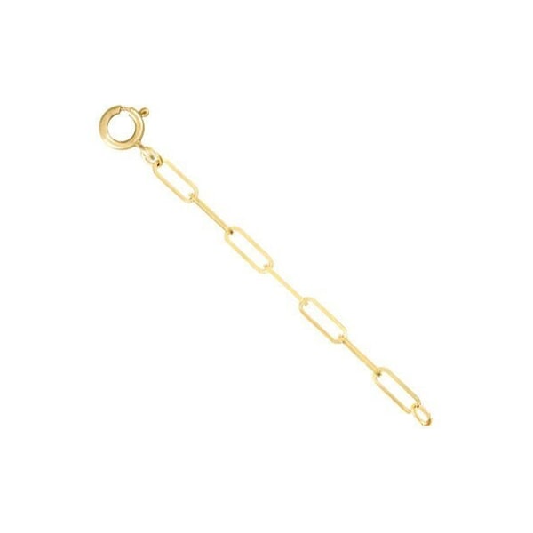 10k Solid Yellow Gold 2mm Paper Clip Chain Extender 1" to 10"