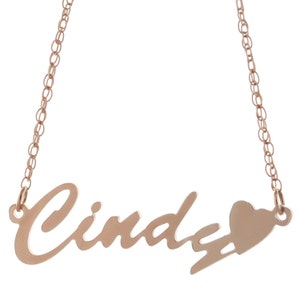 Heart Style 925 Sterling Silver Personalized Any Name Plate Pendant Necklace - Nameplate Necklace