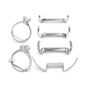 White Gold Filled Womens Ring Guard Adjuster Creates A Custom Fit