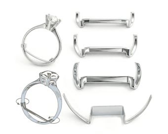 Ajustador de anillo para mujer chapado en oro blanco que crea un ajuste personalizado.
