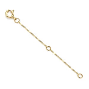 14k Solid Yellow Gold 1mm Cable Chain Extender With additional Jump rings 1" 2" 3" image 3