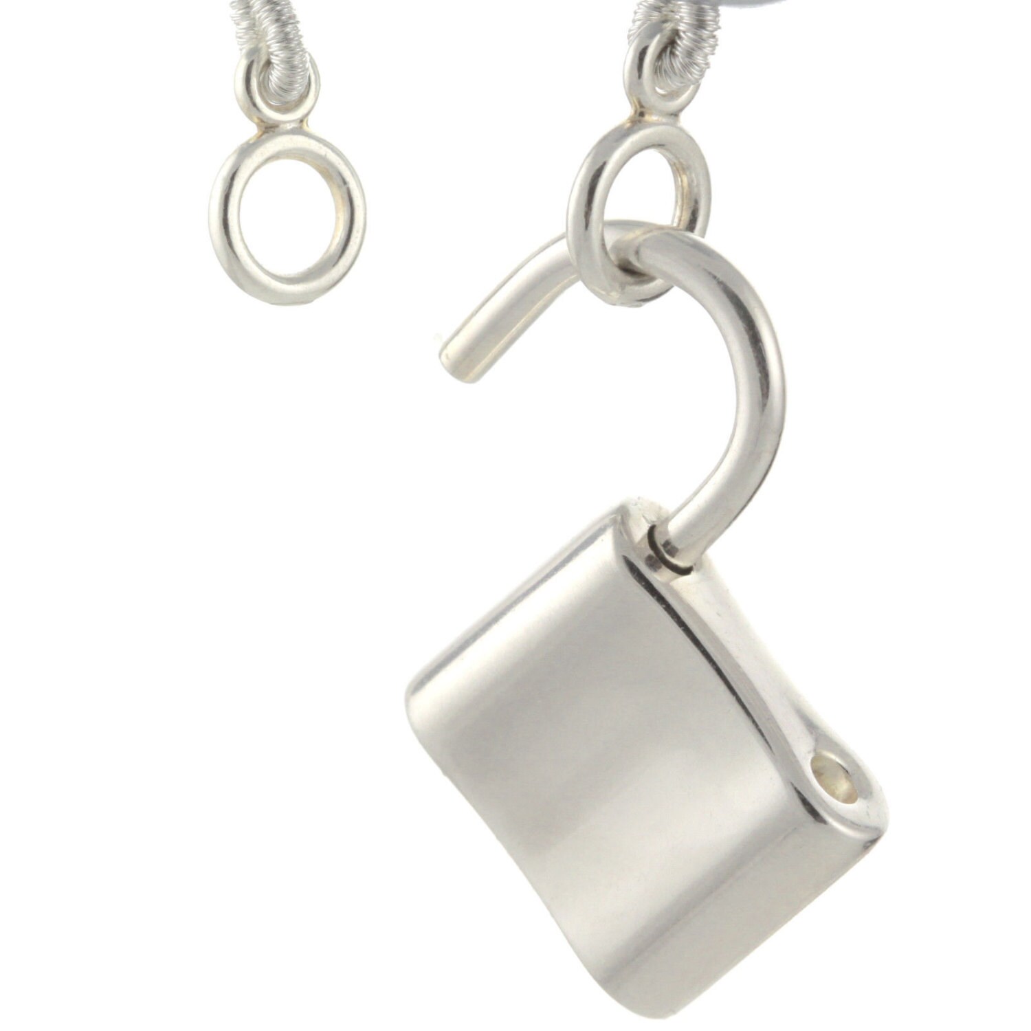 925 Sterling Silver Lock Clasp Bracelet / Natural 10mm Jet Etsy