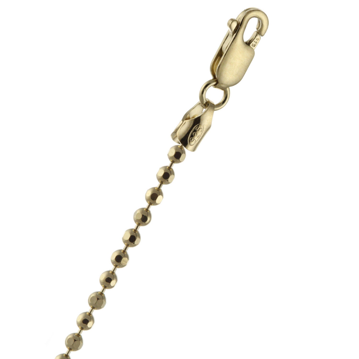 2.2mm Diamond Cut Bead Chain Necklace 