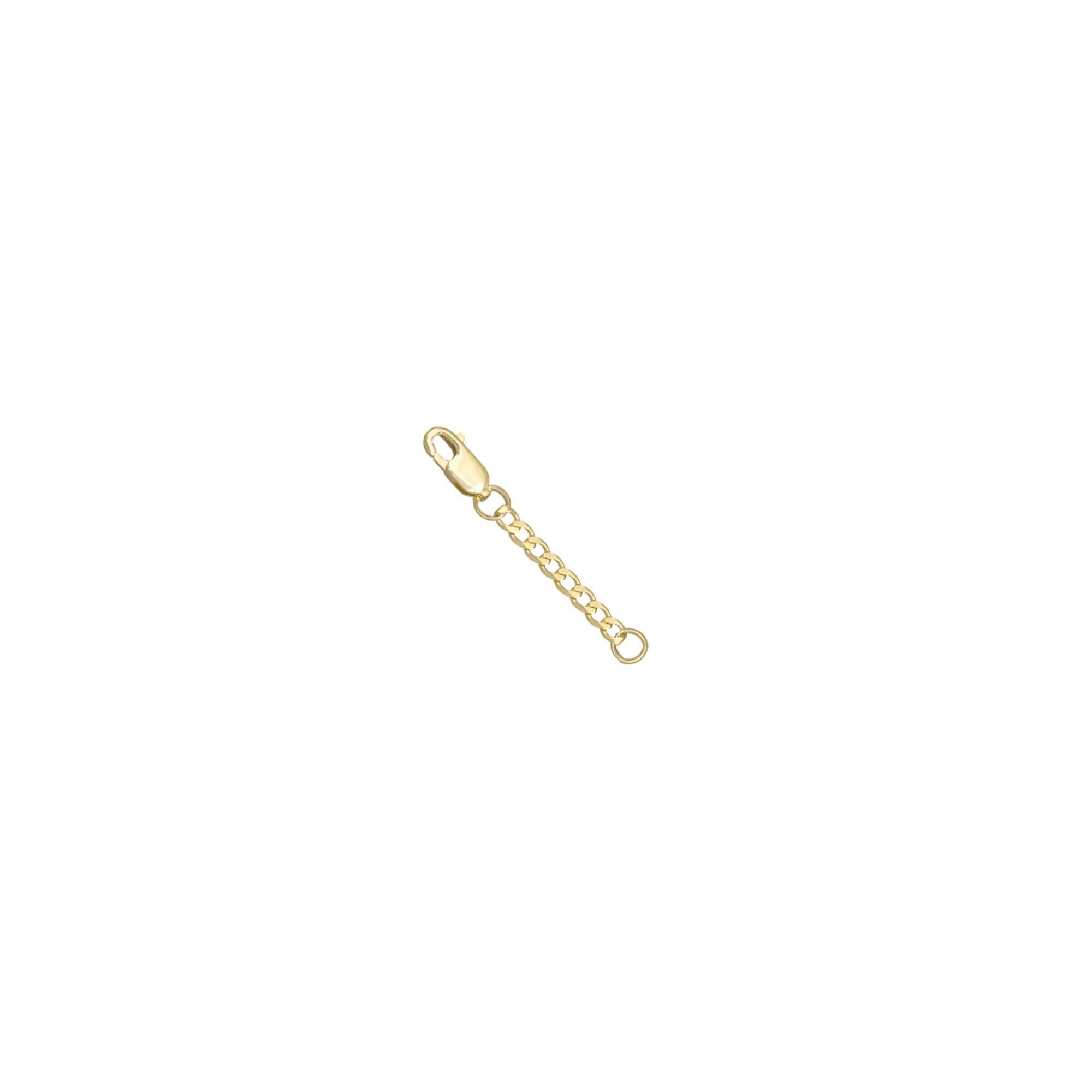 14k Solid Yellow Gold 2mm Curb Cuban Chain Extender 1" to 5" Lobster Clasp