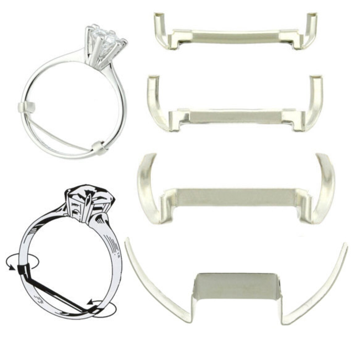 White Gold Filled Womens Ring Guard Adjuster Creates A Custom - Etsy