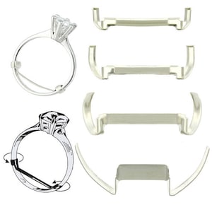 White Gold Filled Womens Ring Guard Adjuster Creates A Custom Fit