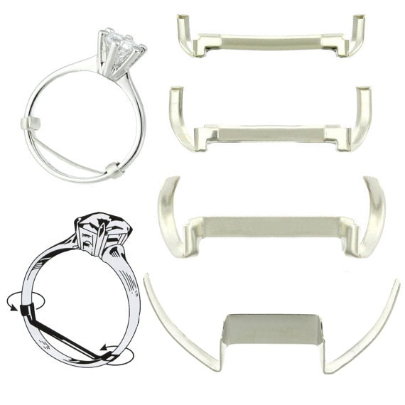 White Gold Filled Womens Ring Guard Adjuster Creates A Custom Fit 