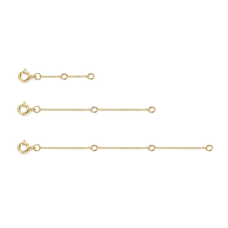 14k Solid Yellow Gold 1mm Cable Chain Extender With additional Jump rings 1" 2" 3" image 1