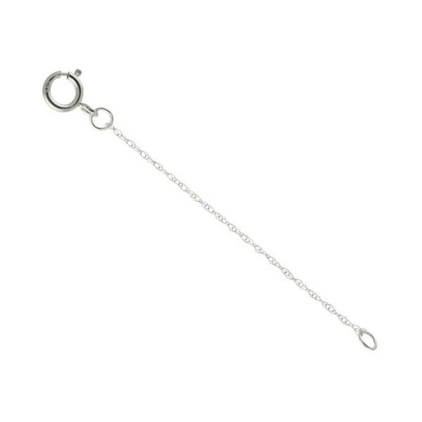 14k Or Blanc Massif 0.9mm Rope Chain Extender Avec Anneau de ressort 4mm 1 « à 10 »