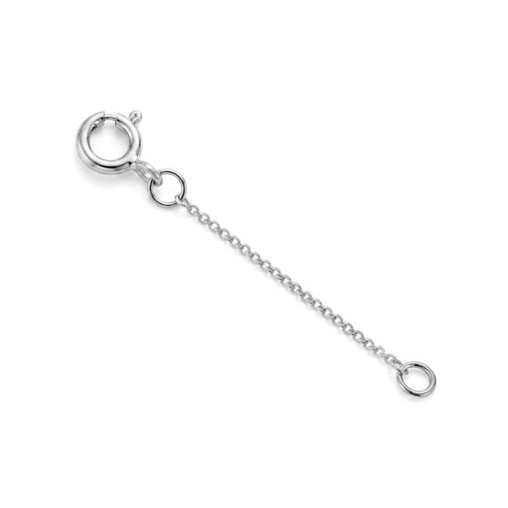 14k Solid White Gold 1mm Cable Chain Extender 1" to 10"