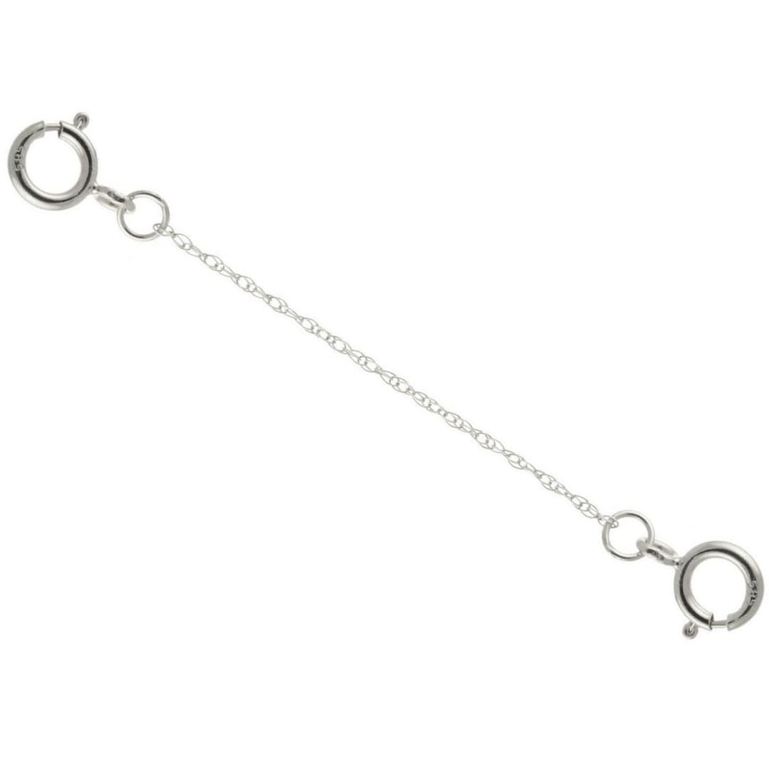 14k Solid Whitre Gold 0.9mm Rope Chain Extender 4mm Spring Etsy