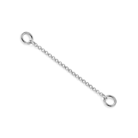 Jump Ring At Each End, 14k Solid White Gold 1mm Cable Chain Extender 1" to 10"