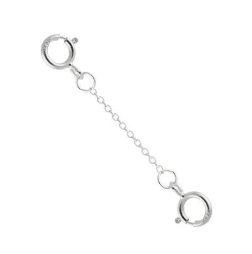 14k Solid White Gold 1mm Cable Chain Extender 1 to 10, Spring Ring At  Each End