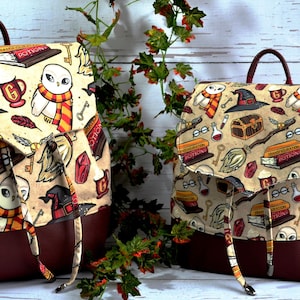 Sac à dos unique 2 beaucoup magique, cadeaux scolaires, sac à dos grande et petite capacité, cuir végétalien, sac à dos cadeau, sac à dos magicien