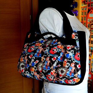 Sac Alice, sac de professeur, sac à bandoulière, sac hobo, sac cartable, sac fourre-tout, sac de voyage, sac en tissu, sac de vacances, détail en cuir végétalien