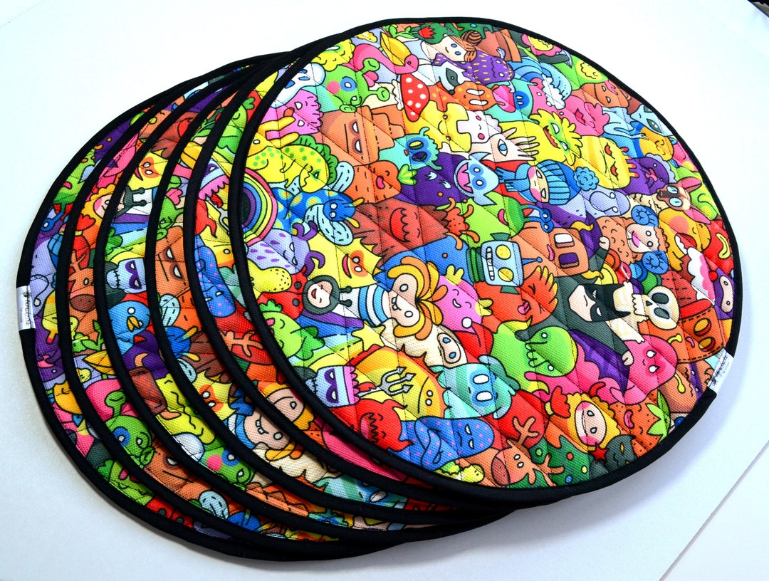 Funny Placemats Dinnerware Set Fabric Family Meeting Mats Etsy