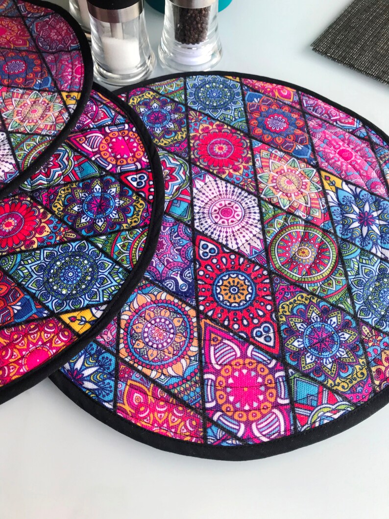 Unique Placemats, Mandala, Fabric, Reversible, Dinnerware Set, Home
